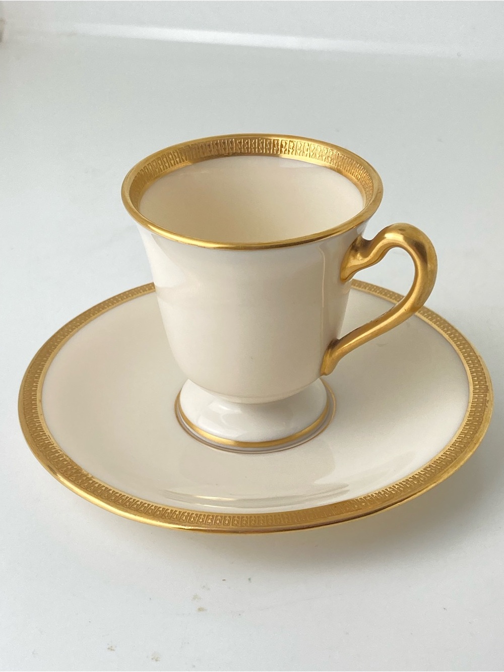 Antique Lenox Footed Demitasse cup and saucer Tuxedo for Marshall Field